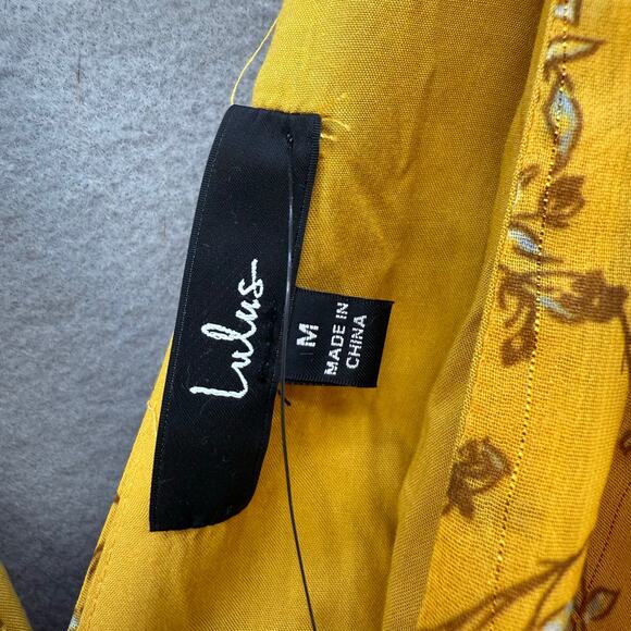 Lulus Halter Sundress Women's M Yellow Gold Metallic Mini Dress Adjustable NWT - Picture 6 of 10